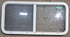 Used White Radius Opening Window : 45 1/4" W x 21 1/2" H x 1 5/8" D - Young Farts RV Parts