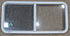 Used White Radius Opening Window : 45 1/4" W x 21 1/2" H x 1 7/8" D - Young Farts RV Parts
