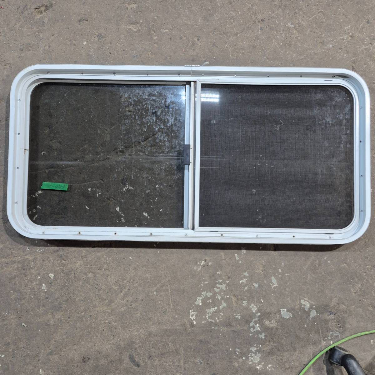 Used White Radius Opening Window - 45.25 X 21.25 X 1.75 - Young Farts RV Parts