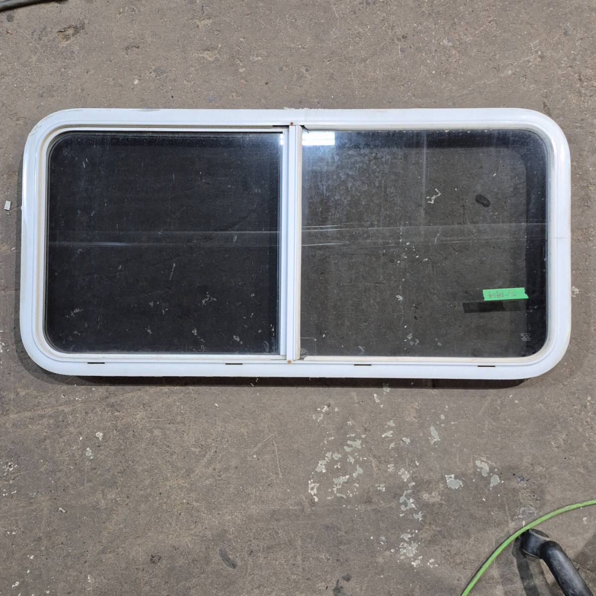 Used White Radius Opening Window - 45.25 X 21.25 X 1.75 - Young Farts RV Parts