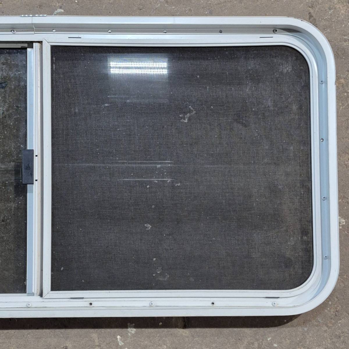 Used White Radius Opening Window - 45.25 X 21.25 X 1.75 - Young Farts RV Parts