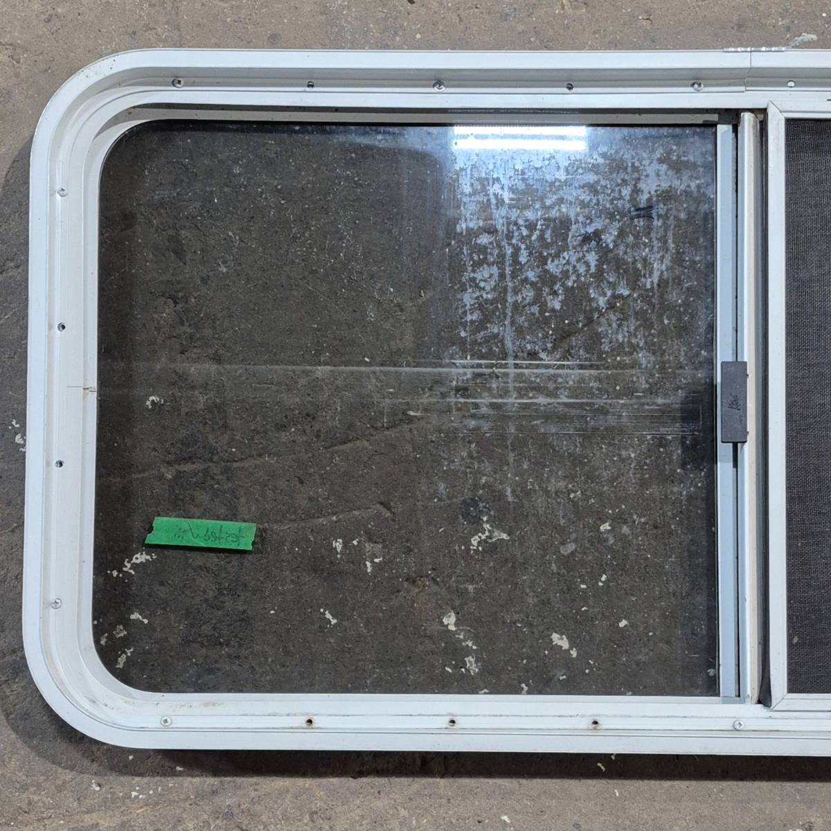 Used White Radius Opening Window - 45.25 X 21.25 X 1.75 - Young Farts RV Parts