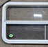 Used White Radius Opening Window : 47 1/2" W x 21 1/2" H x 1 1/2" D - Young Farts RV Parts