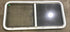 Used White Radius Opening Window : 47 1/2" W x 21 1/2" H x 1 7/8" D - Young Farts RV Parts