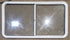 Used White Radius Opening Window : 47 1/2" W x 25 1/2" H x 1 1/4" D - Young Farts RV Parts