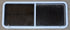 Used White Radius Opening Window : 54" W x 21 1/2" H x 1 7/8" D - Young Farts RV Parts