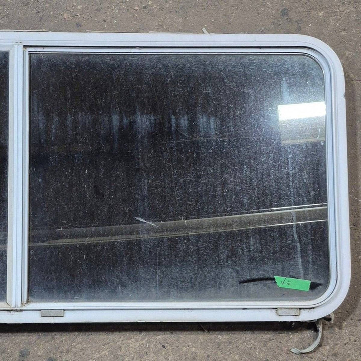 Used White Radius Opening Window - 57 1/4" X 24 1/2" X 2" - Young Farts RV Parts