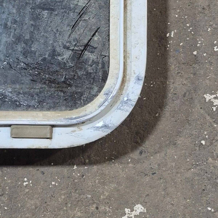 Used White Radius Opening Window - 57 1/4" X 24 1/2" X 2" - Young Farts RV Parts