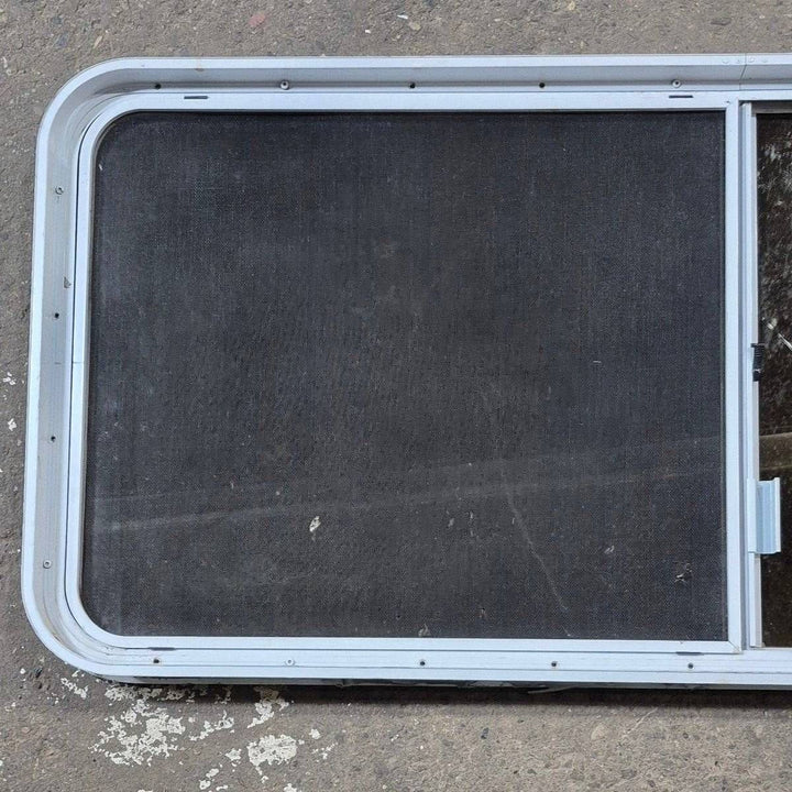 Used White Radius Opening Window - 57 1/4" X 24 1/2" X 2" - Young Farts RV Parts