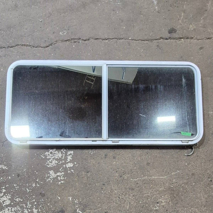 Used White Radius Opening Window - 57 1/4" X 24 1/2" X 2" - Young Farts RV Parts
