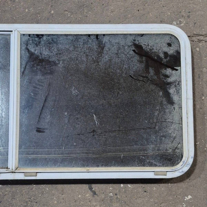 Used White Radius Opening Window - 57 1/4" X 24 1/2" X 2" - Young Farts RV Parts