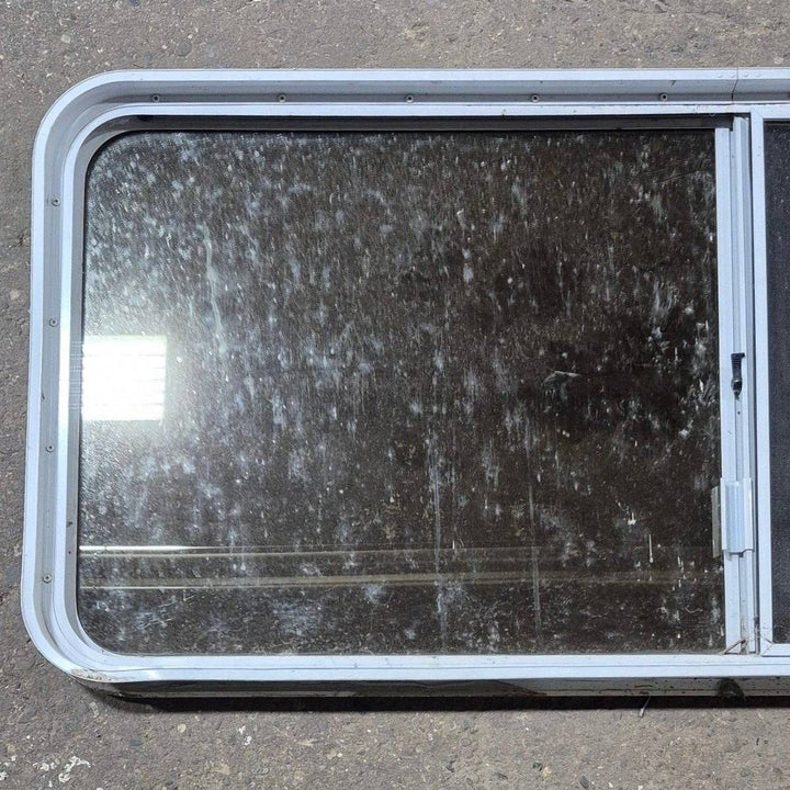 Used White Radius Opening Window - 57 1/4" X 24 1/2" X 2" - Young Farts RV Parts