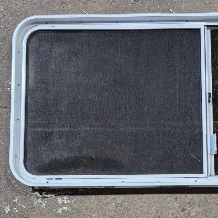 Used White Radius Opening Window - 57 1/4" X 24 1/2" X 2" - Young Farts RV Parts