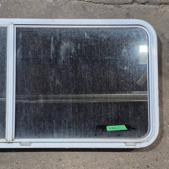 Used White Radius Opening Window - 57 1/4" X 24 1/2" X 2" - Young Farts RV Parts