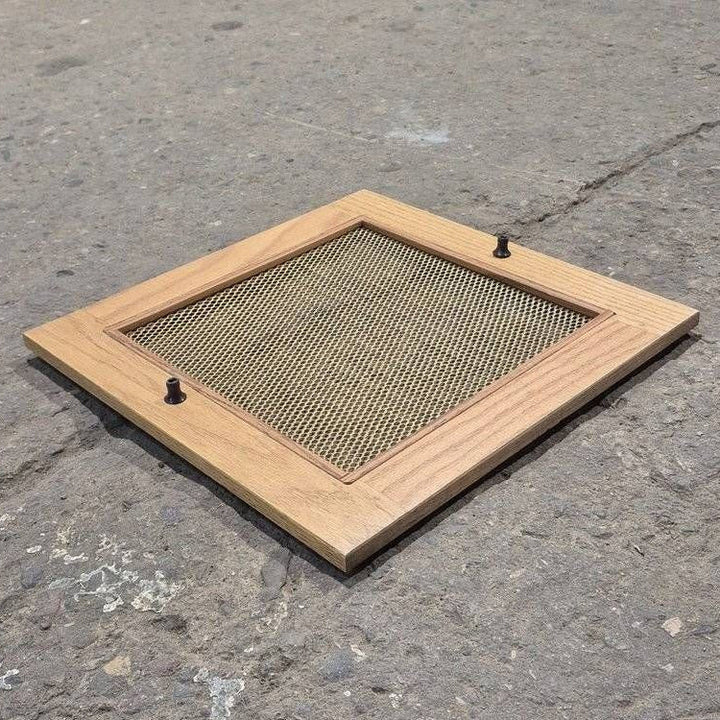 Used Wooden RV Interior Furnace Access Door - 15 3/8" x 15 3/8" x 1 1/2" - Young Farts RV Parts