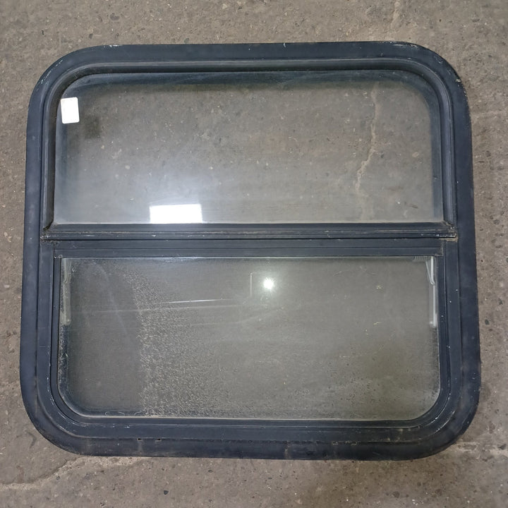 Used Young Farts RV Parts Black Radius Louvered Window : 23 3/8″ X 21.5″ X 1 7/8″ - Young Farts RV Parts