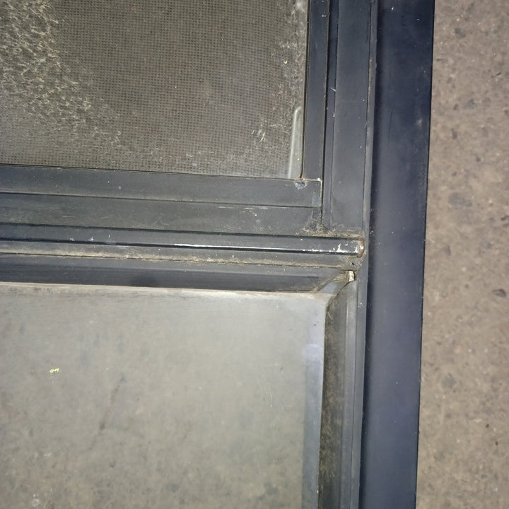 Used Young Farts RV Parts Black Radius Louvered Window : 23 3/8″ X 21.5″ X 1 7/8″ - Young Farts RV Parts