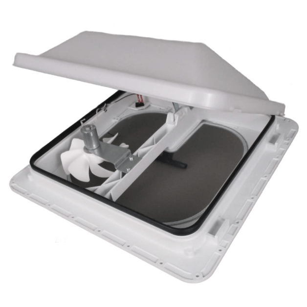 Ventline V3094 - 601 - 00 Power Roof Vent with Manual Opening and White Lid - Young Farts RV Parts