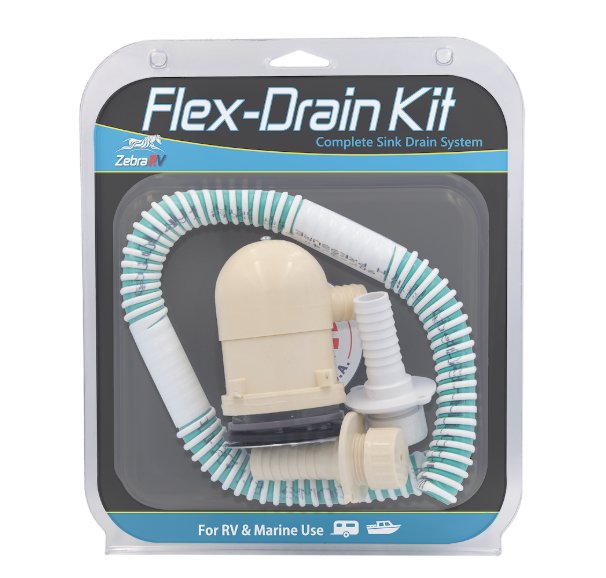 Waste Water Drain Zebra RV RFDK40 Flex - Drain Kit, For RV And Marine Applications - Young Farts RV Parts