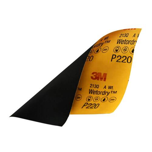 Wetordry Sandpaper - 9" x 11" - P220 Grit - Black; Case Of 5 Sheets - 32043 - Young Farts RV Parts