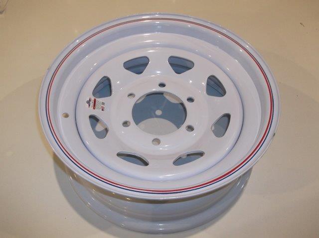 Wheel 6 - Lug 15X6JJ Trailer Wheel Spoke White - Young Farts RV Parts