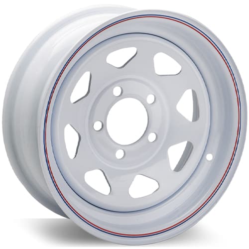 Wheel 6 - Lug 15X6JJ Trailer Wheel Spoke White - Young Farts RV Parts
