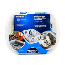 Load image into Gallery viewer, White Sink Kit with Dish Drainer, Dish Pan and Sink Mat - Young Farts RV Parts