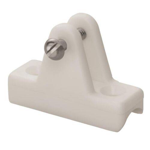 WHITECAP Boat Deck Hinge - Concave Base; 2 - 3/8" Length; White - 3443WP - Young Farts RV Parts
