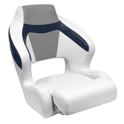 WISE MARINE Baja XL Passenger Boat Seat - 26" x 24" x 26"; White/ Gray And Blue - 3338 - 1773 - Young Farts RV Parts