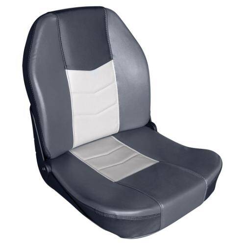 WISE MARINE Quantum Series Boat Seat - 22" x 18 - 1/4" x 22"; Black/ Marble And Charcoal - 3340 - 1788 - Young Farts RV Parts