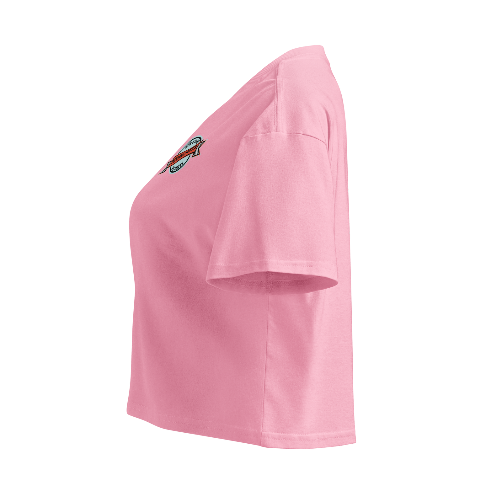 Young Farts Women’s Crop Top with front and back print in Pale Pink