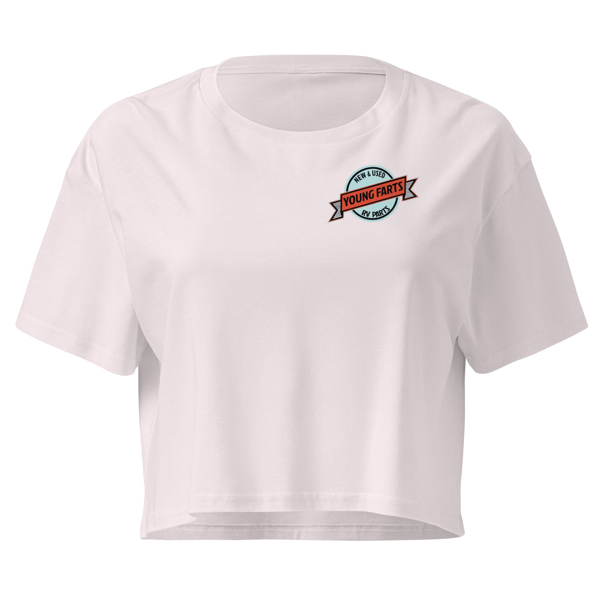Young Farts Women’s Crop Top with front and back print in Mineral