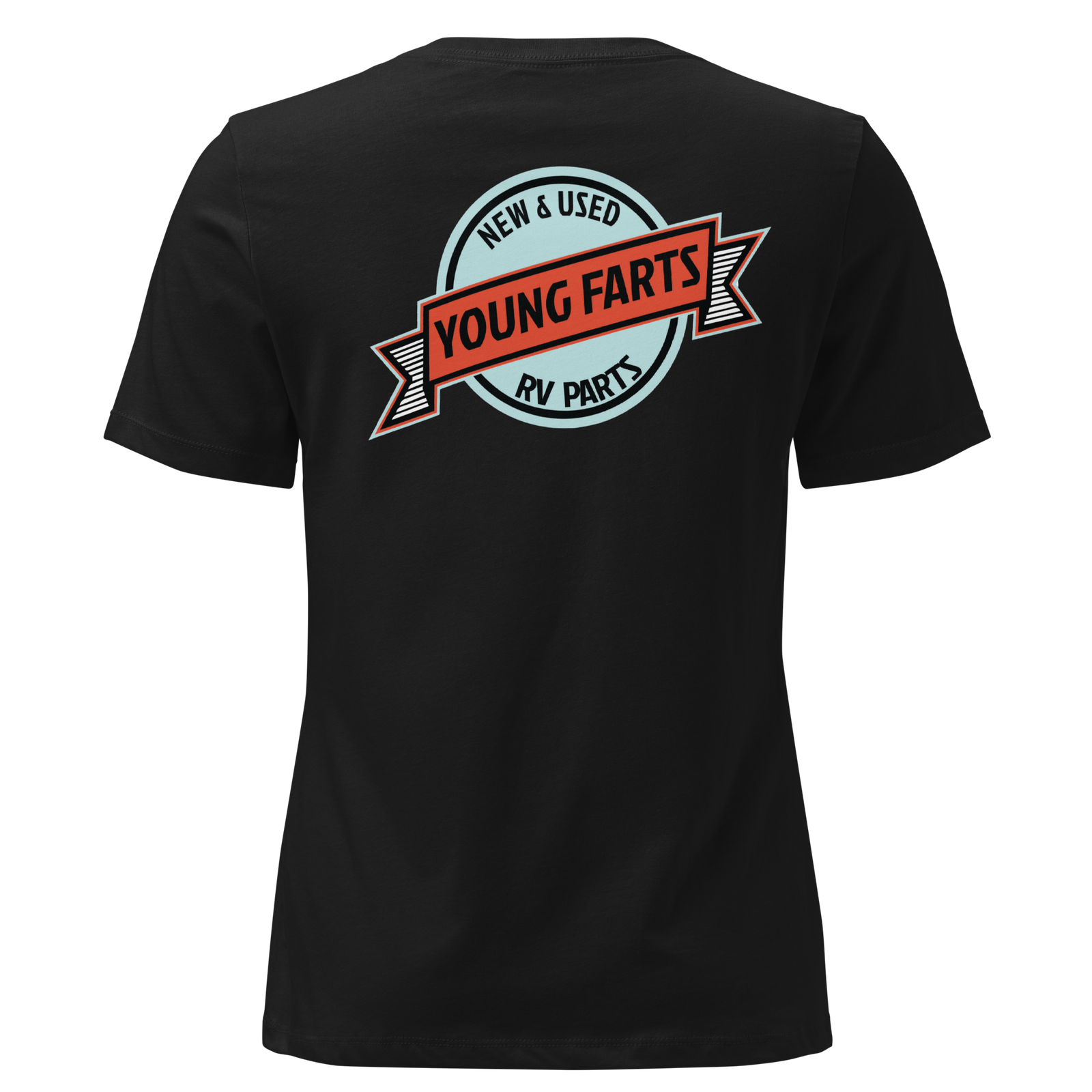 Young Farts Women’s Relaxed T-Shirt with front and back print in Dark Grey Heather