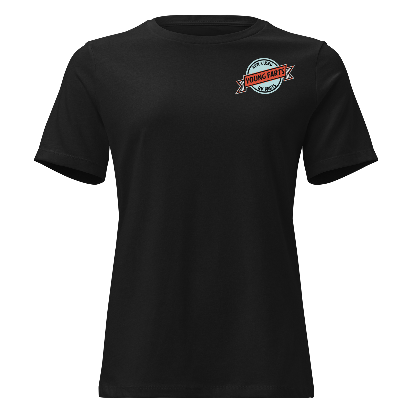 Young Farts Women’s Relaxed T-Shirt with front and back print in Black