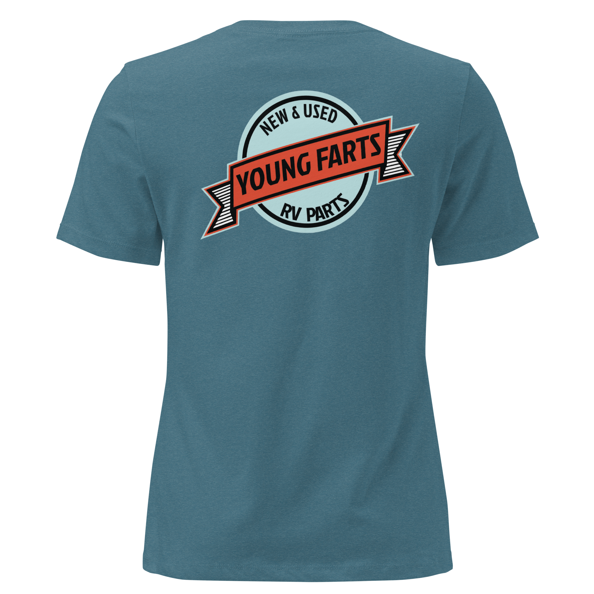 Young Farts Women’s Relaxed T-Shirt with front and back print in Forest Green