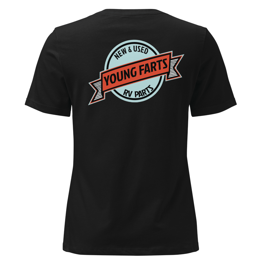 Young Farts Women’s Relaxed T-Shirt black back view