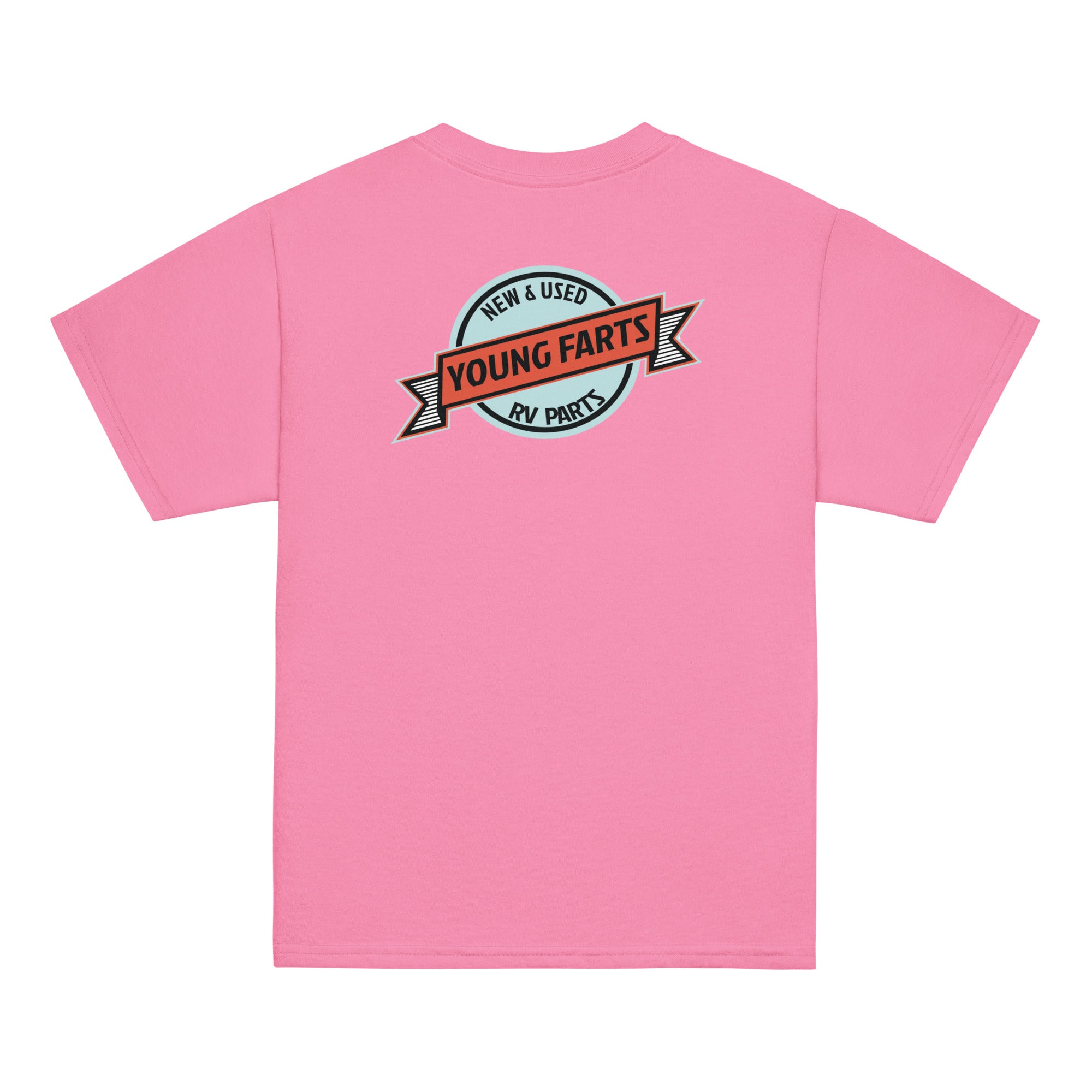 Young Farts Youth T-Shirt with front and back print in Black