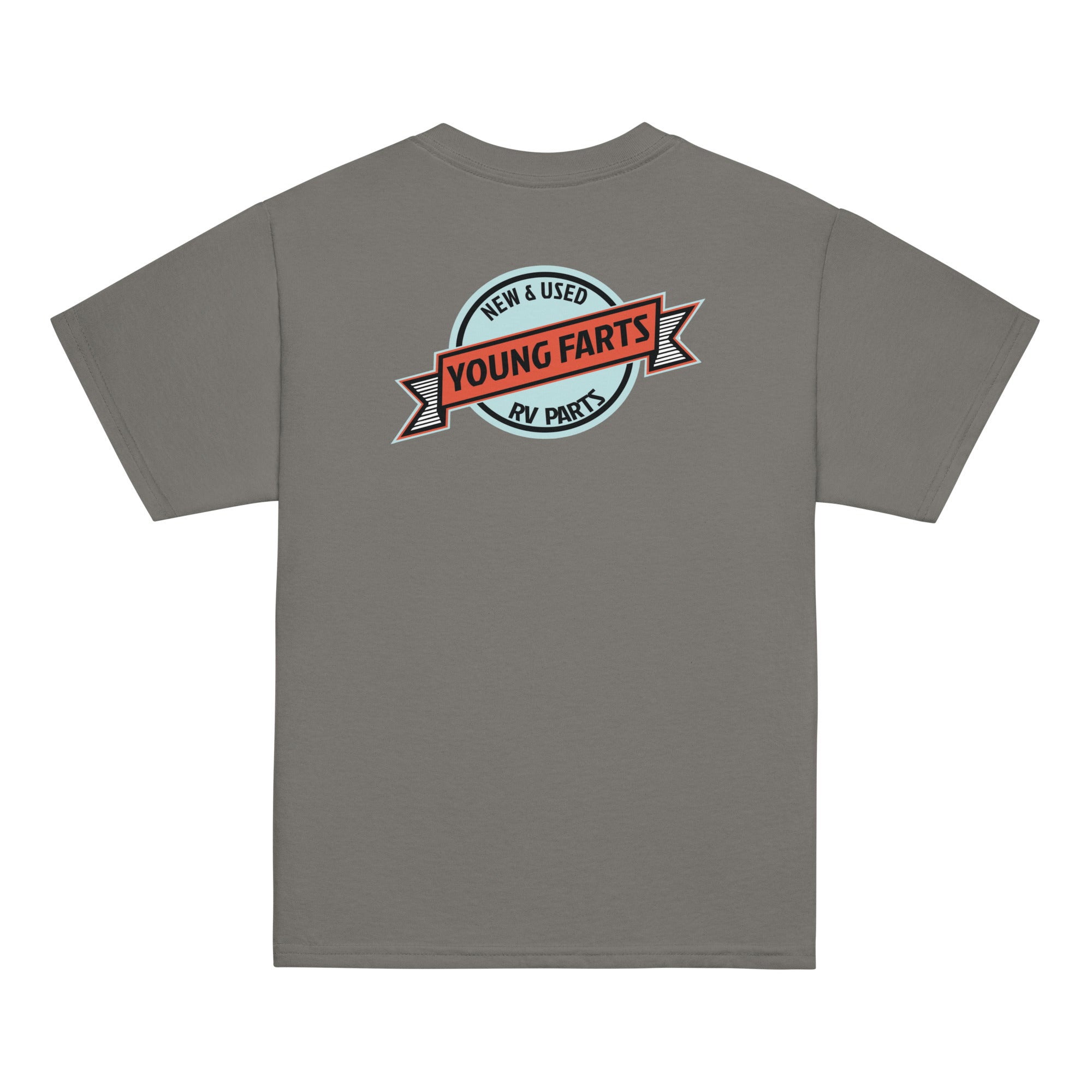 Young Farts Youth T-Shirt with front and back print in Black