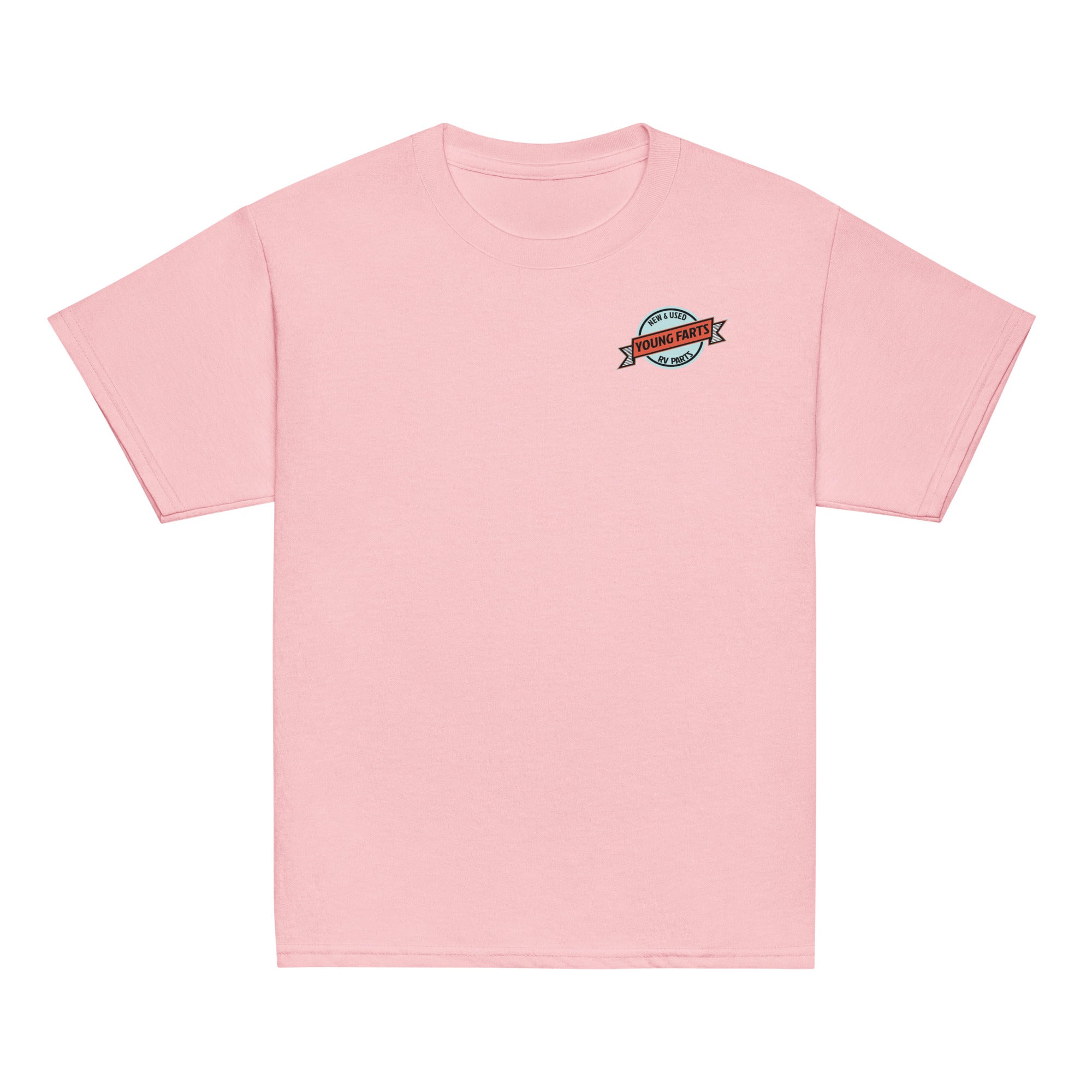 Young Farts Youth T-Shirt with front and back print in Azalea