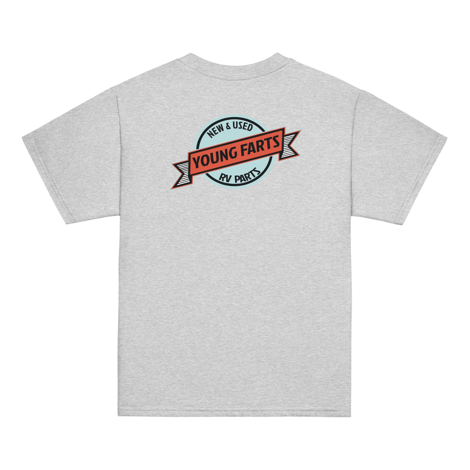 Young Farts Youth T-Shirt with front and back print in Charcoal