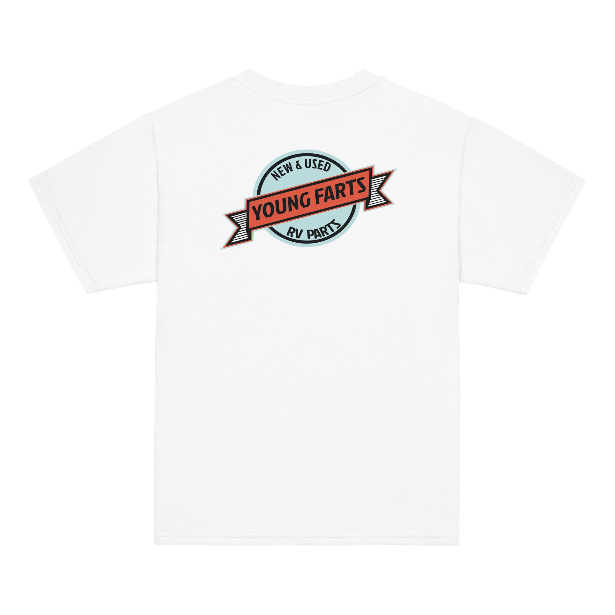 Young Farts Youth T-Shirt with front and back print in Charcoal