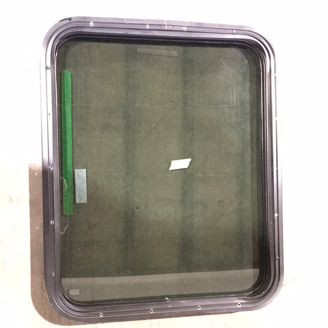 Used Black Radius Opening Window : 28 3/4 X 23 1/2 X 2" D - Young Farts RV Parts