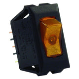 12V Illuminated On/Off Switch - Amber/Black