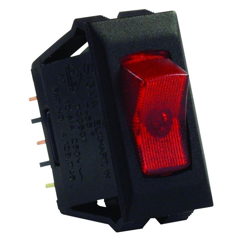 12V Illumin. Switch Red/Black - Young Farts RV Parts