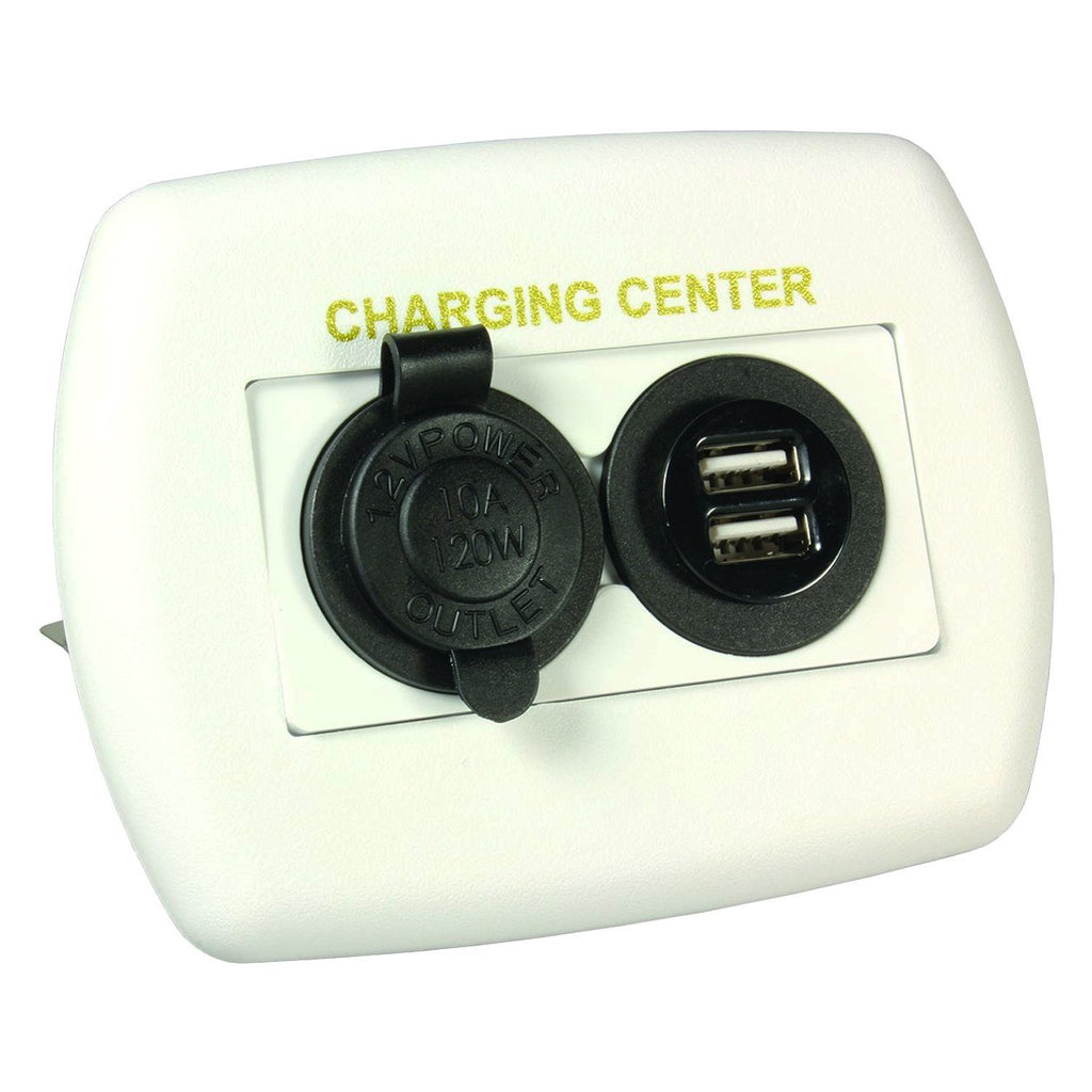 12V/Usb Charging Station White - Young Farts RV Parts