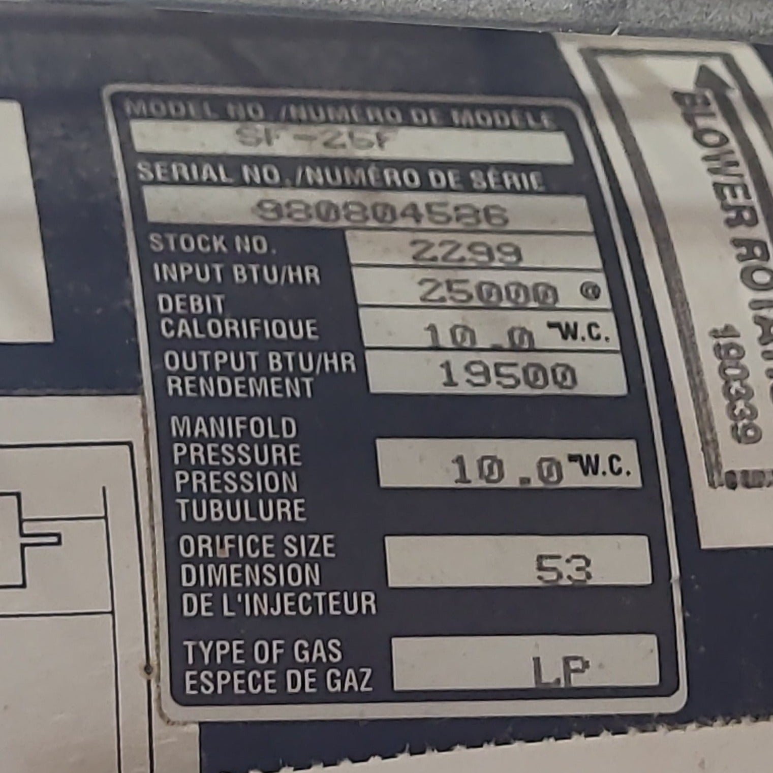 25000 BTU USED SF-25F Suburban RV Propane Furnace - Young Farts RV Parts