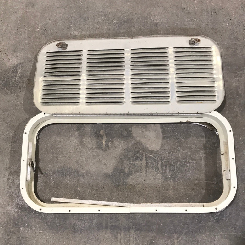 USED DOMETIC Off White Exterior Vent Door with Frame 28 3/4" W x 13 1/2" H x 1 1/2" D - Young Farts RV Parts