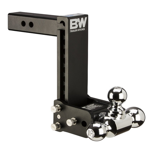 BW TS10050B - Class 4, Tow & Stow Adjustable 9" Drop Black Tri-Ball Mount for 2" Receivers - Young Farts RV Parts