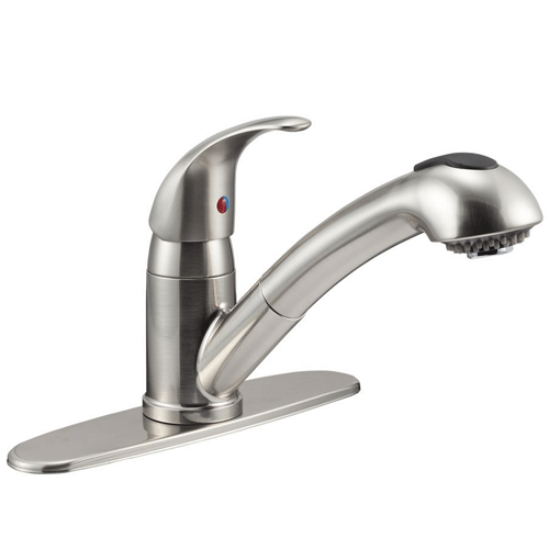 Dura Faucet DF-NMK852-SN - Dura Designer Pull-Out RV Kitchen Faucet - Brushed Satin Nickel - Young Farts RV Parts