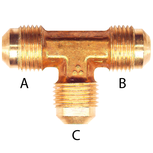 FLARE TEE 1/2 x 1/2 x 3/8 - Young Farts RV Parts